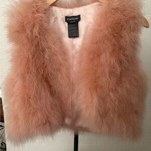 Bebe Blush Feather Vest Size Petite Small